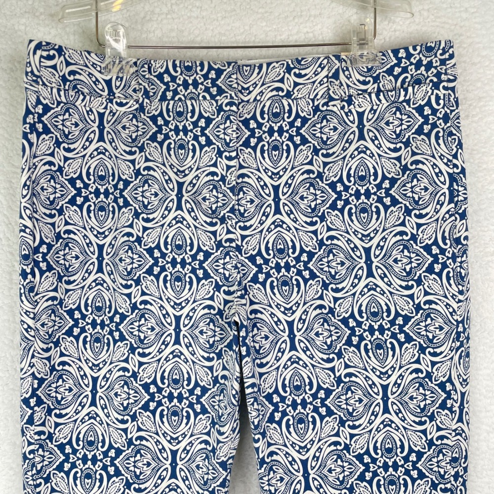 Lane Bryant Allie Slim Pocket Mid-Rise Capri Pants Blue White Paisley 20P NWT